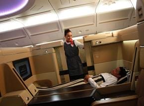 First Class Airline lay flat seat